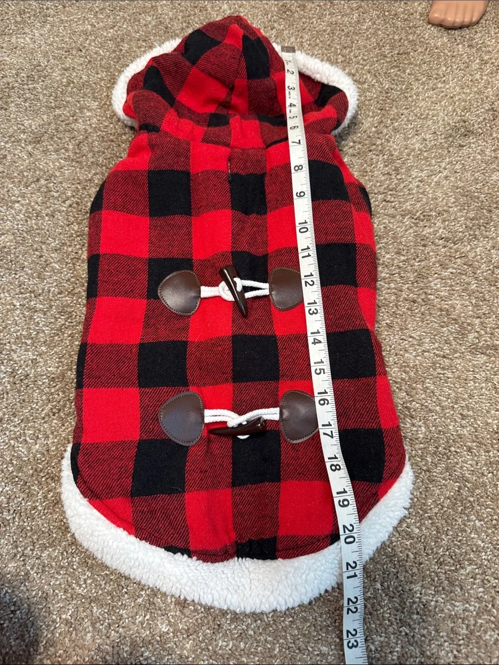Dog/Puppy costume Buffalo Plaid/Lumberjack/Rustic hooded winter Christmas SZ LG